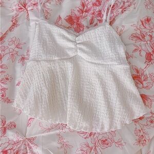 White Textured Tank Top